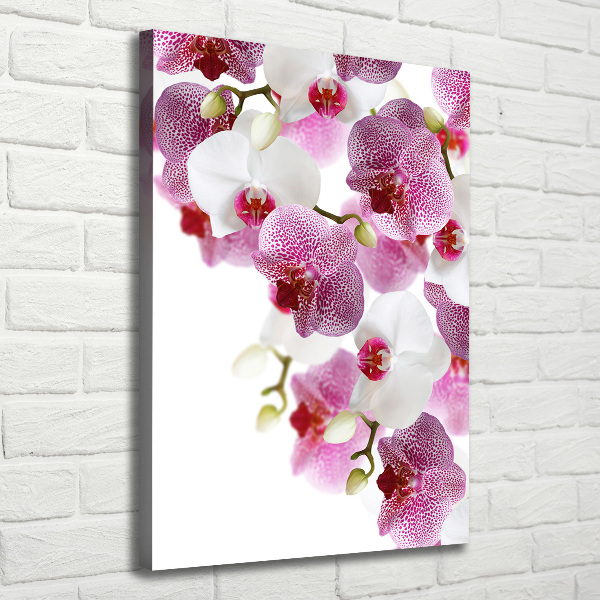 Cuadro canvas decorativo para salón vertical Orquídea