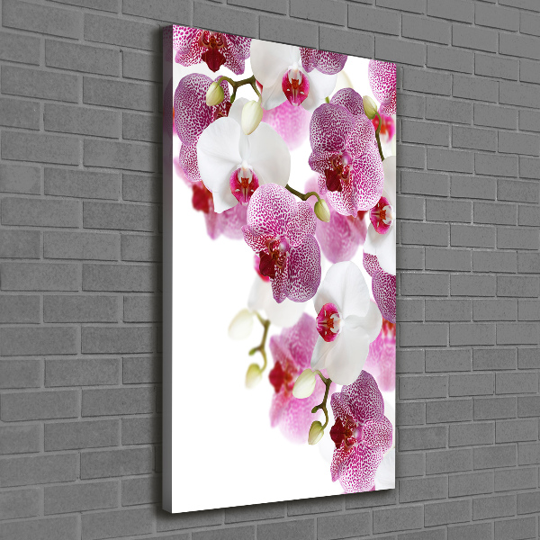 Cuadro canvas decorativo para salón vertical Orquídea