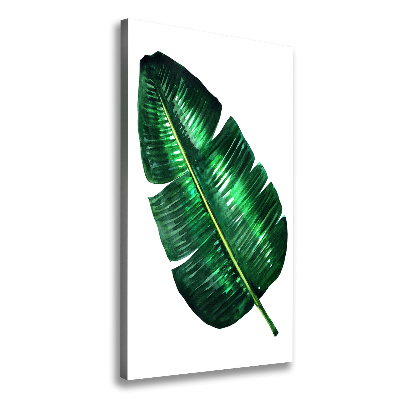 Cuadro canvas decorativo para salón vertical Hoja de plátano