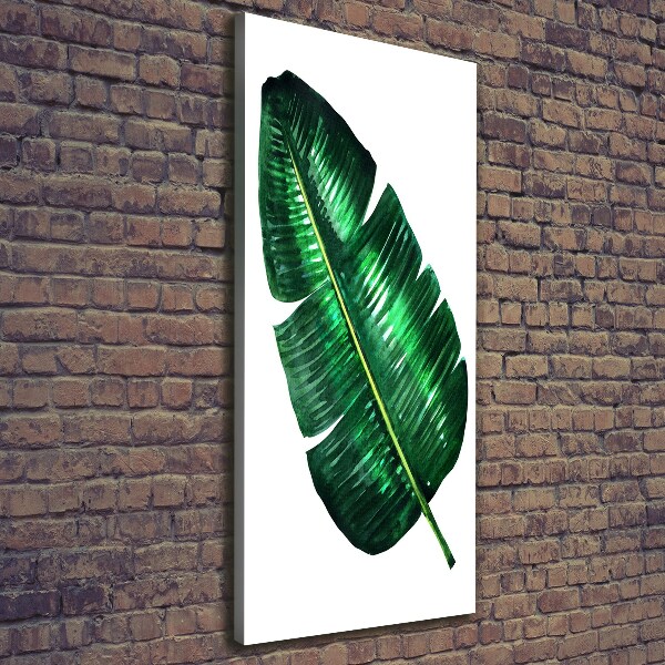 Cuadro canvas decorativo para salón vertical Hoja de plátano