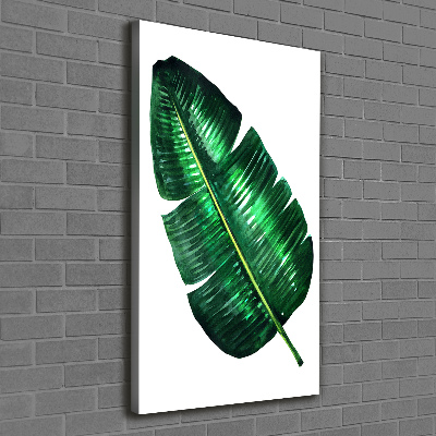Cuadro canvas decorativo para salón vertical Hoja de plátano