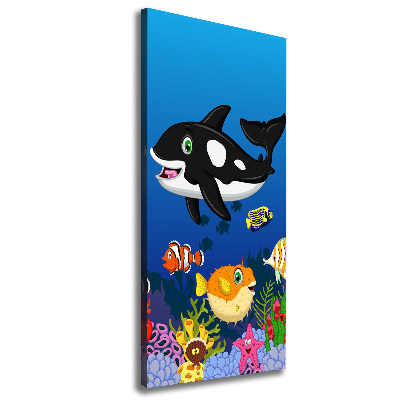 Cuadro canvas decorativo para salón vertical Mundo submarino