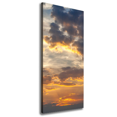 Cuadro canvas decorativo para salón vertical Cielo del atardecer