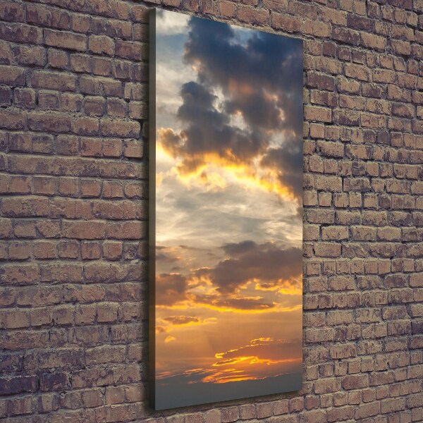 Cuadro canvas decorativo para salón vertical Cielo del atardecer