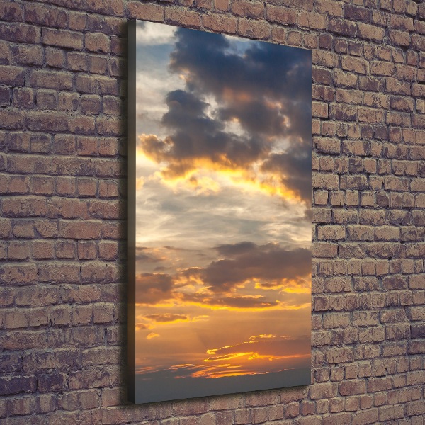Cuadro canvas decorativo para salón vertical Cielo del atardecer