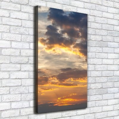 Cuadro canvas decorativo para salón vertical Cielo del atardecer