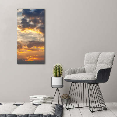 Cuadro canvas decorativo para salón vertical Cielo del atardecer