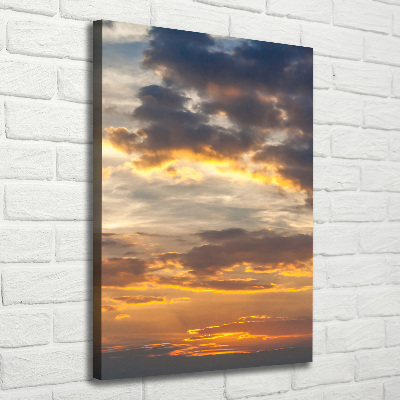 Cuadro canvas decorativo para salón vertical Cielo del atardecer