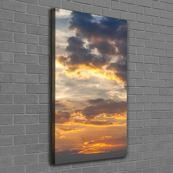 Cuadro canvas decorativo para salón vertical Cielo del atardecer