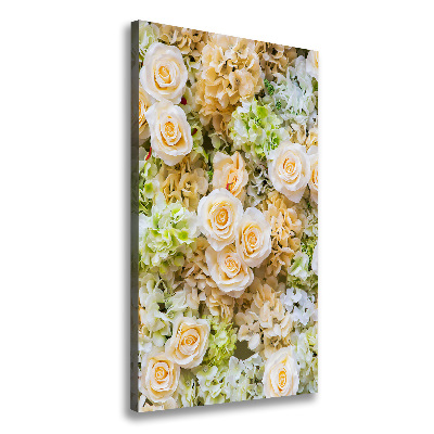 Cuadro moderno en lienzo resistente uv vertical flores de boda