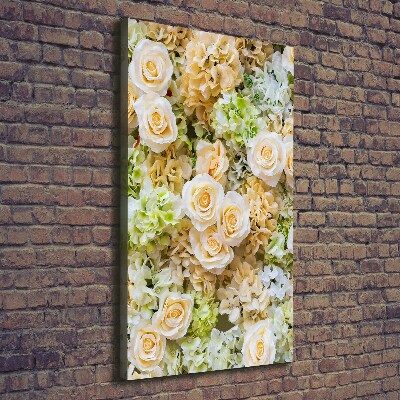 Cuadro moderno en lienzo resistente uv vertical flores de boda