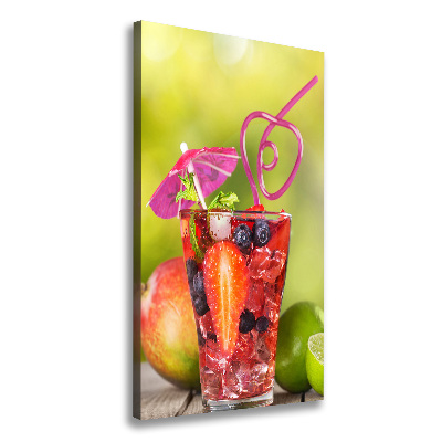 Cuadro canvas decorativo para salón vertical Cóctel de frutas