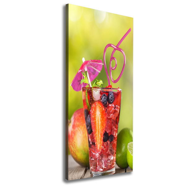 Cuadro canvas decorativo para salón vertical Cóctel de frutas