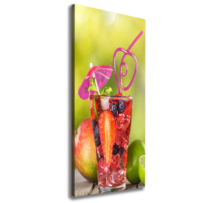 Cuadro canvas decorativo para salón vertical Cóctel de frutas