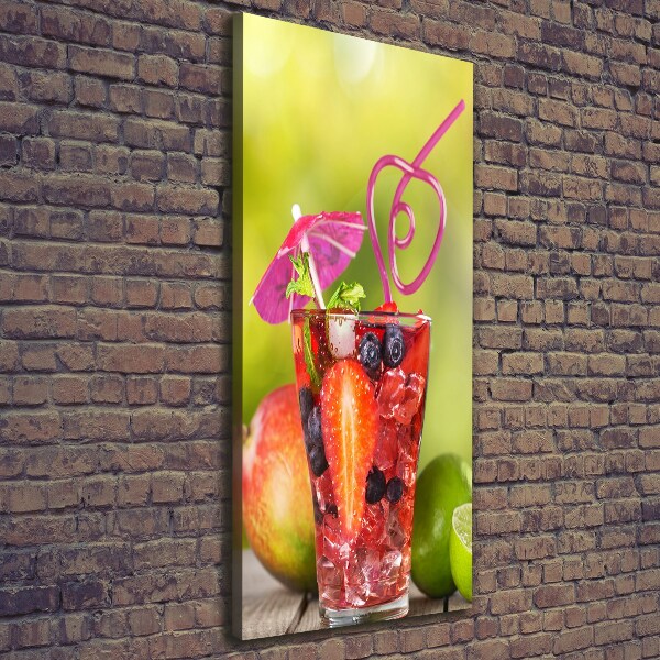 Cuadro canvas decorativo para salón vertical Cóctel de frutas