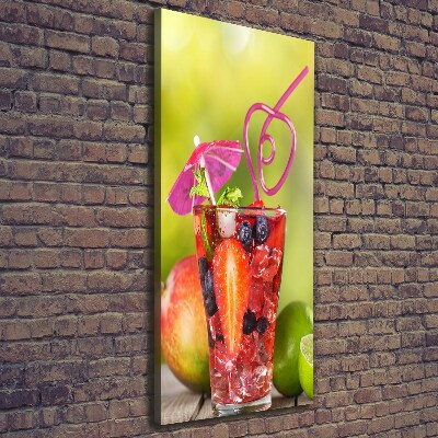 Cuadro canvas decorativo para salón vertical Cóctel de frutas