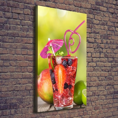 Cuadro canvas decorativo para salón vertical Cóctel de frutas