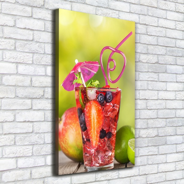 Cuadro canvas decorativo para salón vertical Cóctel de frutas
