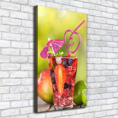 Cuadro canvas decorativo para salón vertical Cóctel de frutas