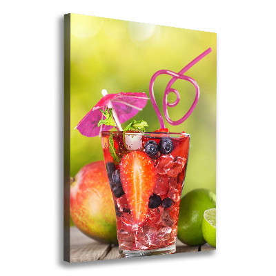 Cuadro canvas decorativo para salón vertical Cóctel de frutas