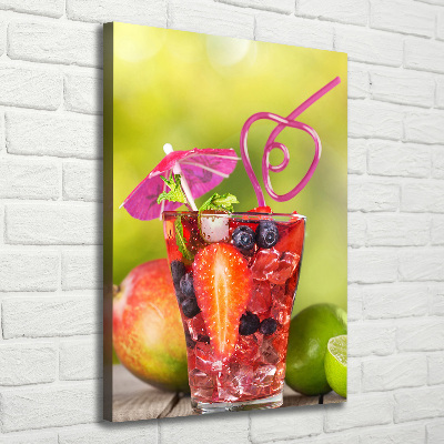 Cuadro canvas decorativo para salón vertical Cóctel de frutas