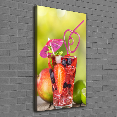 Cuadro canvas decorativo para salón vertical Cóctel de frutas