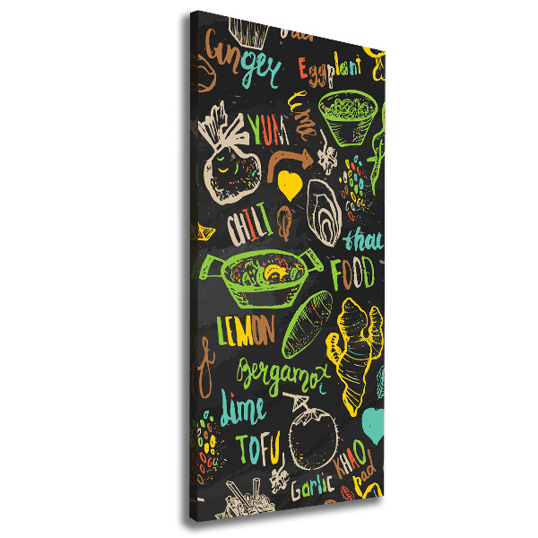 Fotografía en lienzo vertical platos tailandeses