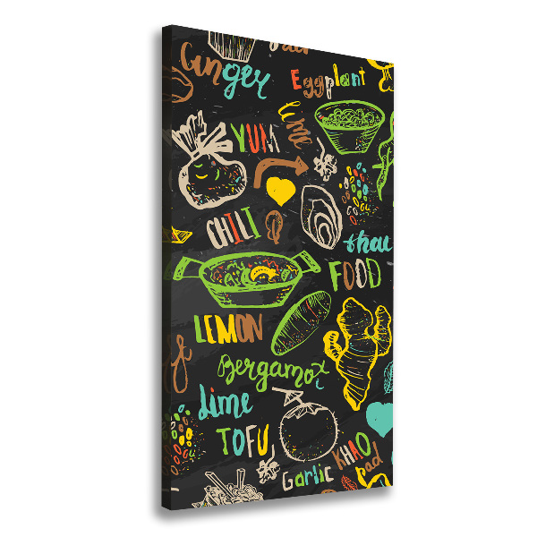 Fotografía en lienzo vertical platos tailandeses