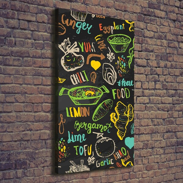 Fotografía en lienzo vertical platos tailandeses