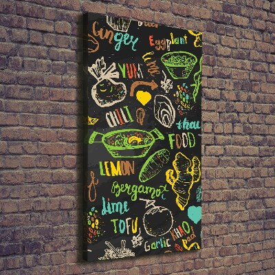 Fotografía en lienzo vertical platos tailandeses