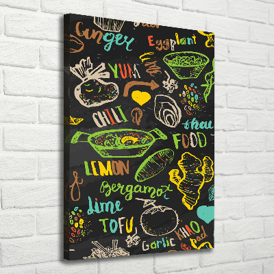 Fotografía en lienzo vertical platos tailandeses