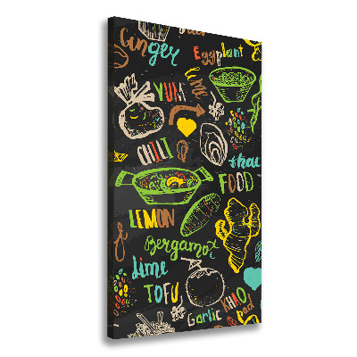 Fotografía en lienzo vertical platos tailandeses