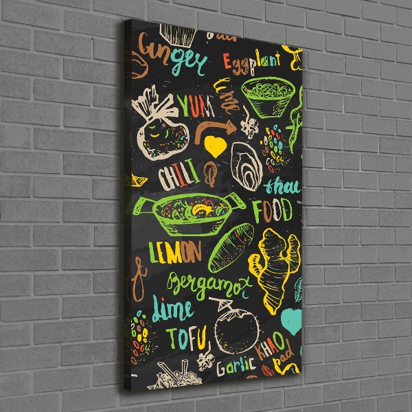 Fotografía en lienzo vertical platos tailandeses