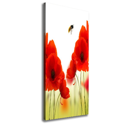Cuadro canvas decorativo para salón vertical Amapolas de campo
