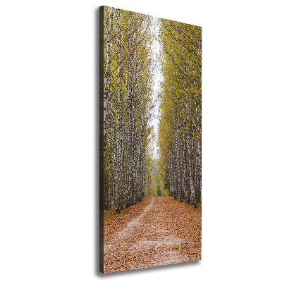 Cuadro canvas decorativo para salón vertical bosque de abedules