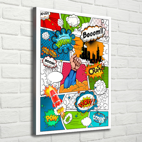 Cuadro moderno en lienzo resistente uv vertical Historietas