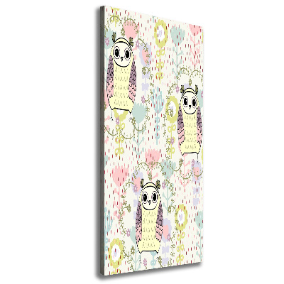 Impresión en lienzo vertical Búhos