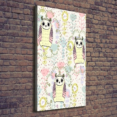 Impresión en lienzo vertical Búhos