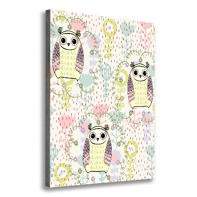 Impresión en lienzo vertical Búhos