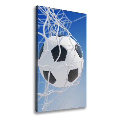 Cuadro moderno en lienzo resistente uv vertical El balón está en la portería.