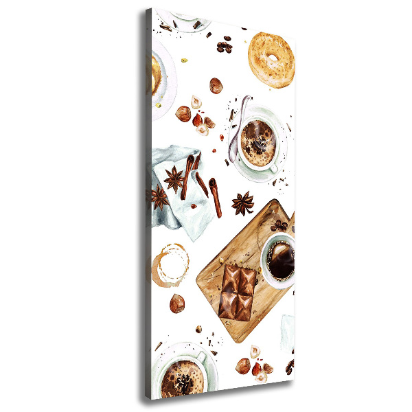 Cuadro canvas decorativo para salón vertical Desayuno