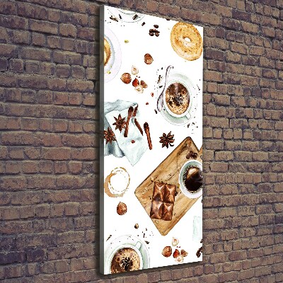 Cuadro canvas decorativo para salón vertical Desayuno