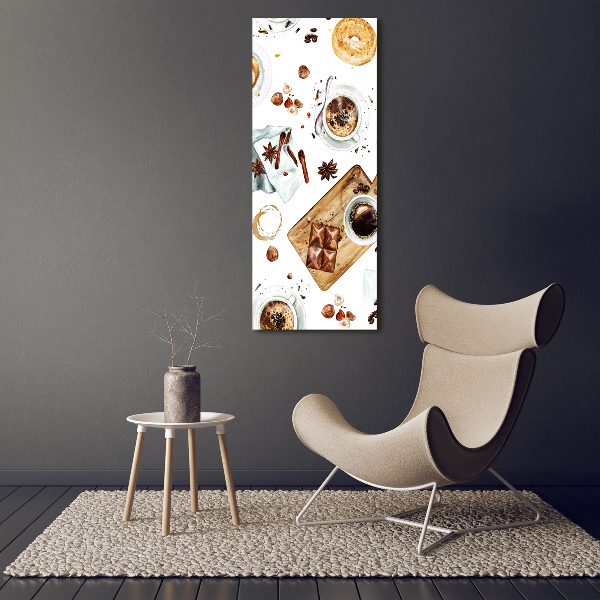 Cuadro canvas decorativo para salón vertical Desayuno