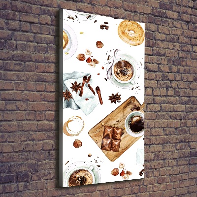Cuadro canvas decorativo para salón vertical Desayuno