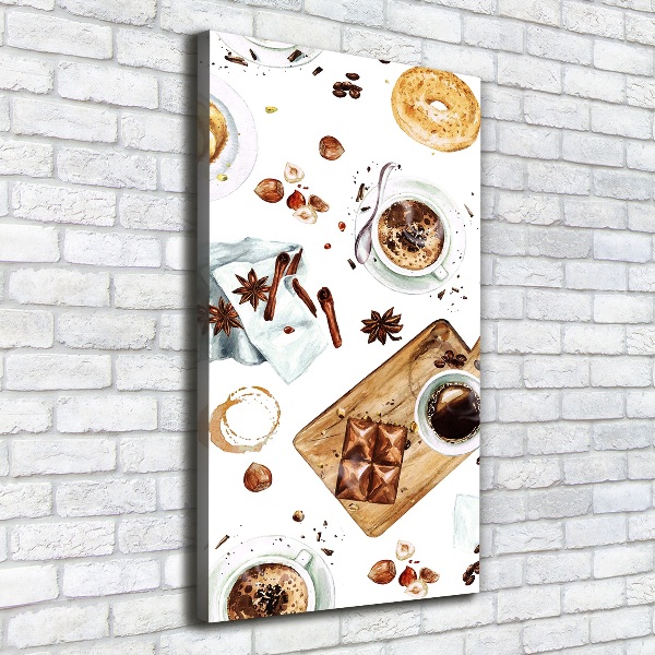 Cuadro canvas decorativo para salón vertical Desayuno