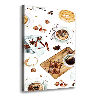 Cuadro canvas decorativo para salón vertical Desayuno