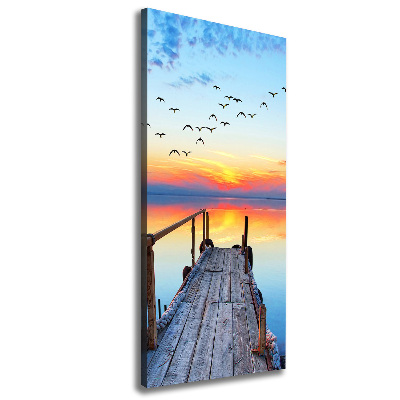 Fotografía en lienzo vertical Muelle de madera