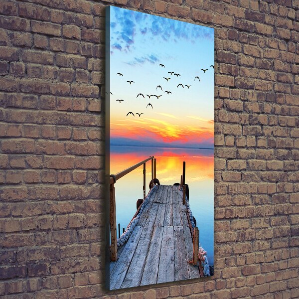 Fotografía en lienzo vertical Muelle de madera