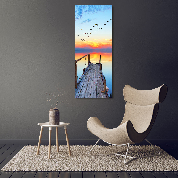 Fotografía en lienzo vertical Muelle de madera