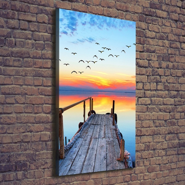 Fotografía en lienzo vertical Muelle de madera